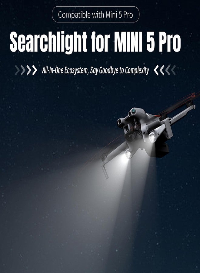 جايكول مصباح كشاف LED ليلي من جايكول، مساعد طيران ليلي، ملحقات حامل المروحة لطائرة DJI Mini 5 Pro، مصباح كشاف سريع الفك، أضواء وامضة ليلية/طوارئ/مصباح أمامي للطيران لطائرة DJI Mini 5 Pro - Image 3